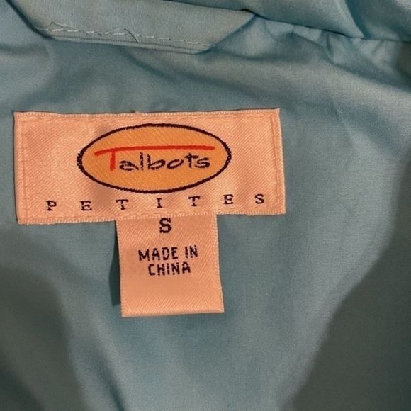 Talbots Turquoise Blue Puffer Vest with Hood - Picture 4 of 11